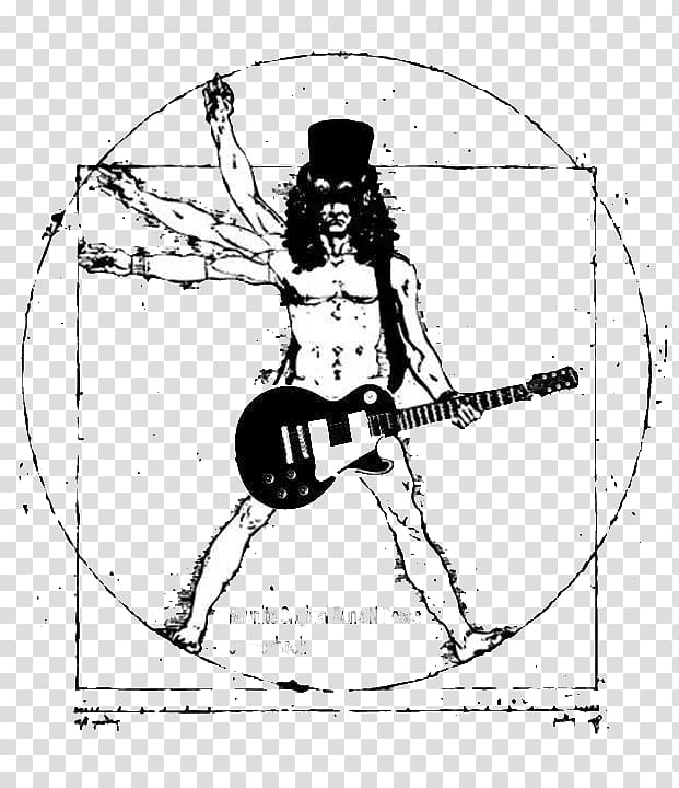 Vitruvian Man Guitar Music Art Power chord, guitar transparent background PNG clipart