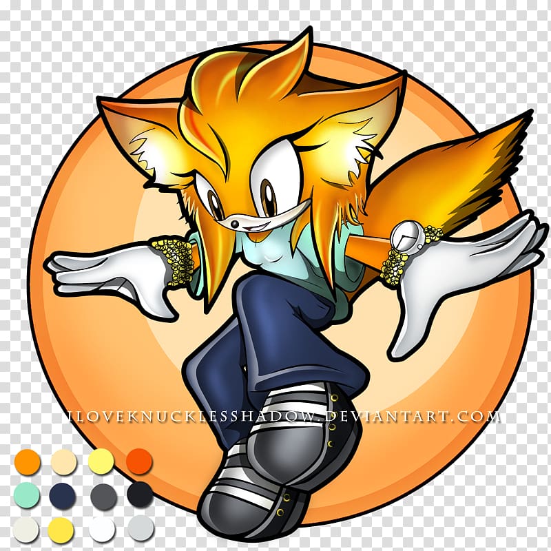 Illustration Product Fiction Character, sonic orange fox transparent background PNG clipart