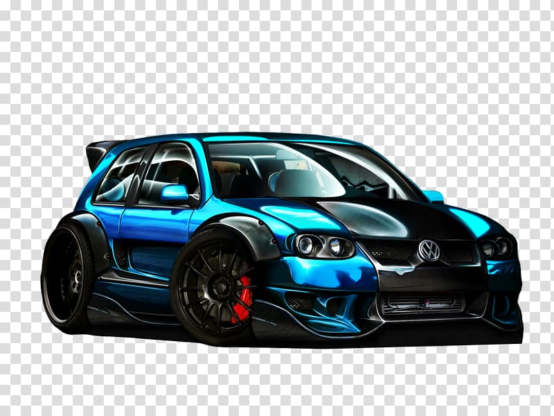 blue and black Volkswagen Golf illustration, Sports car Car tuning , Tuning File transparent background PNG clipart