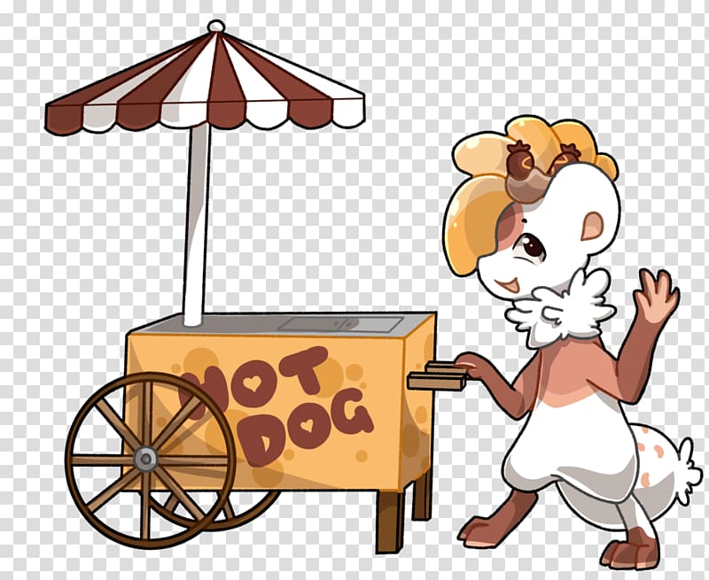 Human behavior Food Cartoon , Hotdog Cart transparent background PNG clipart