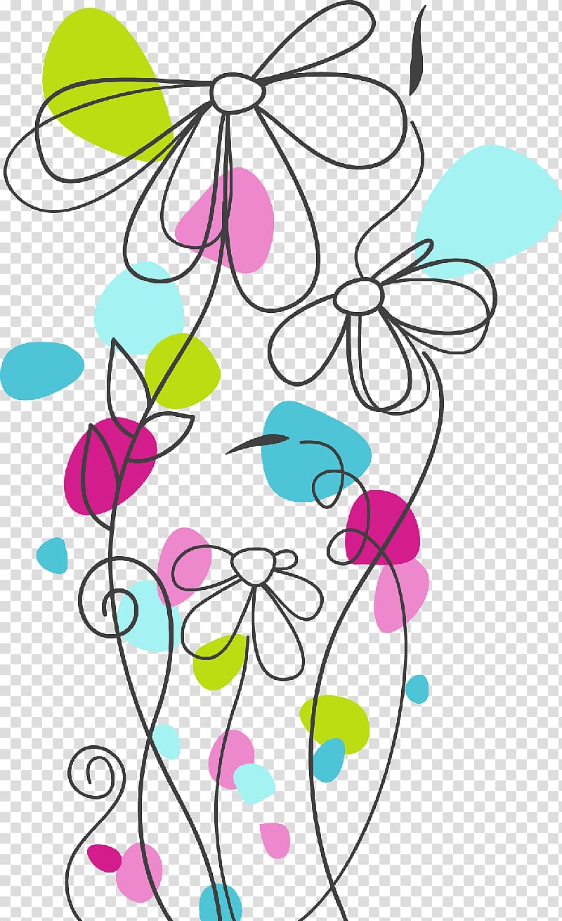 Flower Drawing, fuchsia frame transparent background PNG clipart