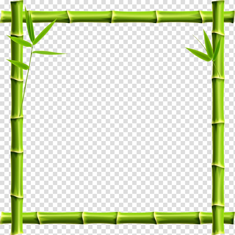 green bamboo border, Giant panda frame Bamboo , Bamboo border transparent background PNG clipart