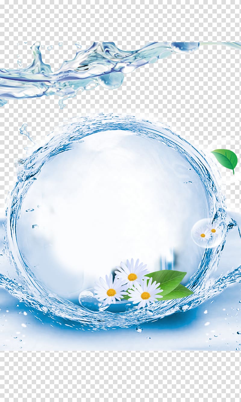 white flowers illustration, Facial Advertising Cosmetics Water, Water polo material transparent background PNG clipart