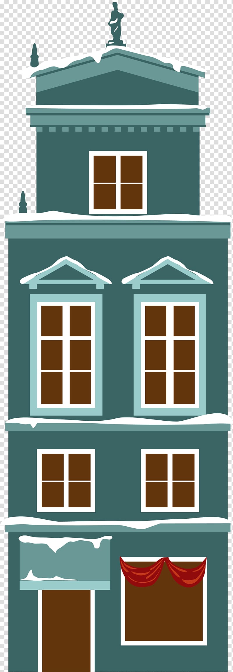 Building Architecture Facade, Green simple building transparent background PNG clipart