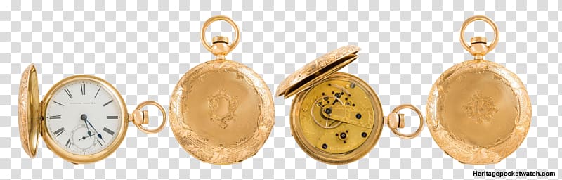 Earring Jewellery Pocket watch Waltham Watch Company Waltham Model 1857, Pocket watch transparent background PNG clipart