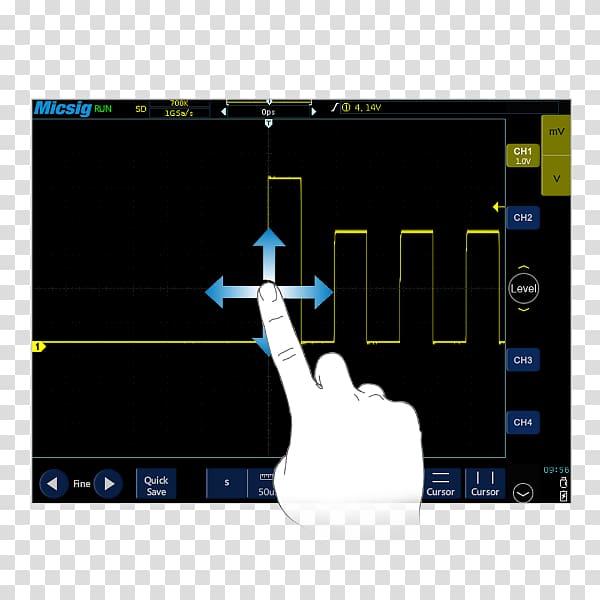 Oscilloscope Handheld Devices Tablet Computers Computer Software USB, gradient division line transparent background PNG clipart