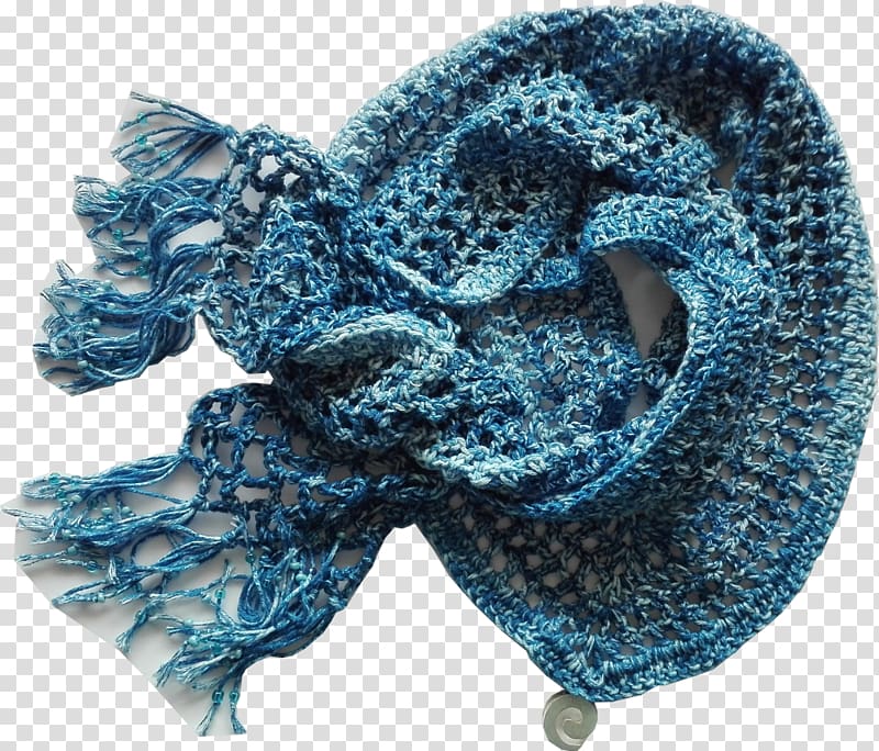 Scarf Wool Crochet Turquoise, v shape transparent background PNG clipart