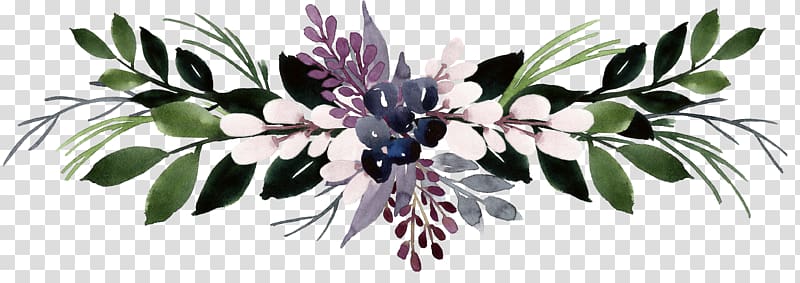 white, black, and purple flowers illustration, Flower Leaf, Hand-painted bouquets transparent background PNG clipart