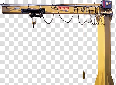 yellow crane post, Factory Lifting Crane transparent background PNG clipart