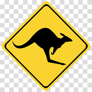 Australia Warning sign Kangaroo Traffic sign , kangaroo transparent background PNG clipart thumbnail