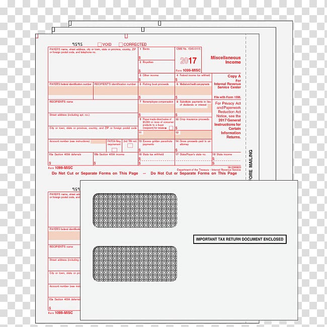 Paper Form 1099-MISC Form W-2 IRS tax forms, others transparent background PNG clipart