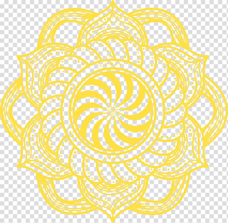 yellow floral , Mandala yellow flowers transparent background PNG clipart