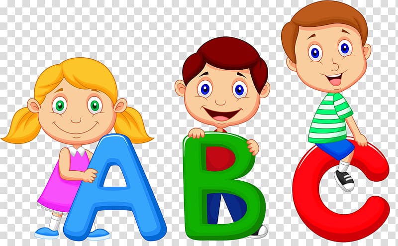 Children holding ABC letters illustration, Alphabet song Cartoon