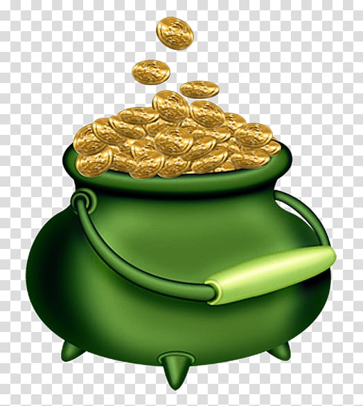 Ireland Saint Patricks Day Gold Leprechaun , Green bags full of money transparent background PNG clipart