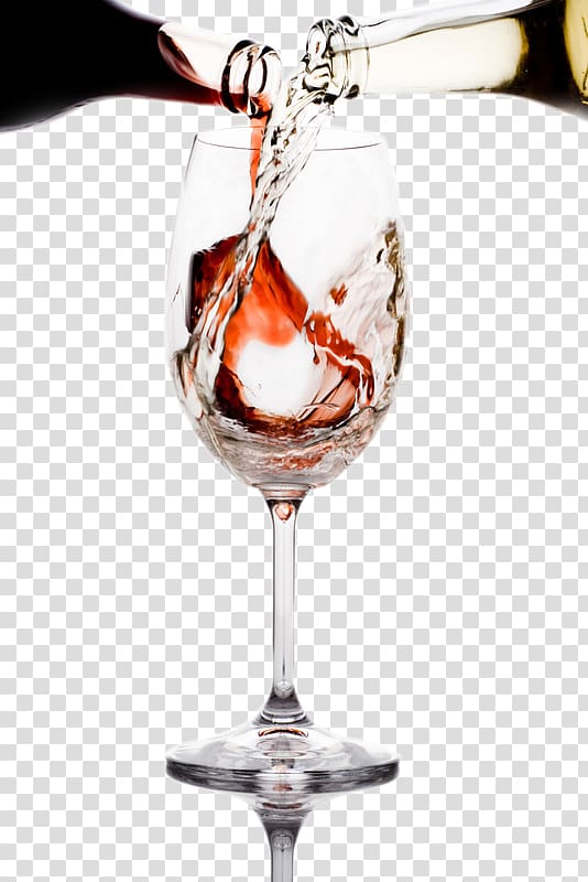 White wine Red Wine Sauvignon blanc Albarixf1o Merlot, Poured into a glass of red wine transparent background PNG clipart