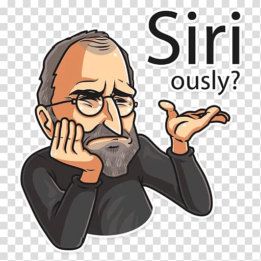 Sticker Telegram Apple Think different Text, steve jobs transparent background PNG clipart