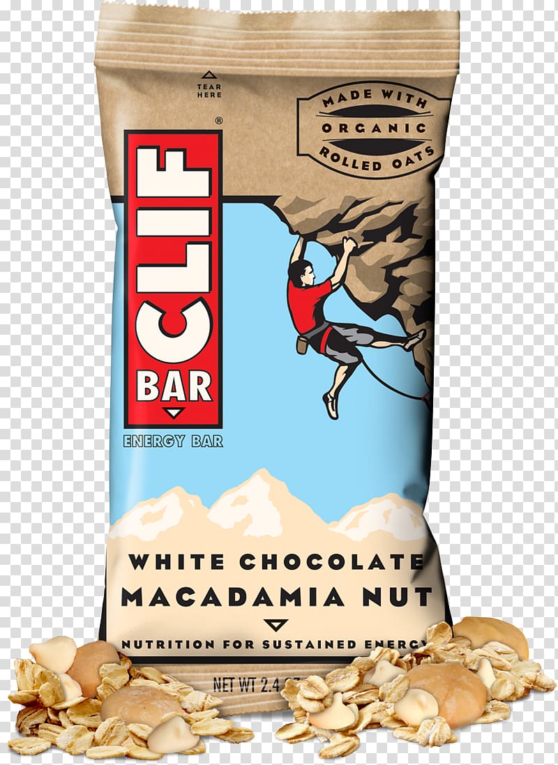 Chocolate bar Clif Bar & Company Energy Bar Protein bar, Macadamia Nuts transparent background PNG clipart