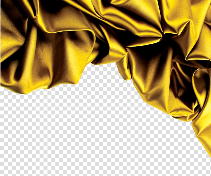 yellow textile, Paper New Year Ribbon Greeting card Silk, Gold satin decoration transparent background PNG clipart