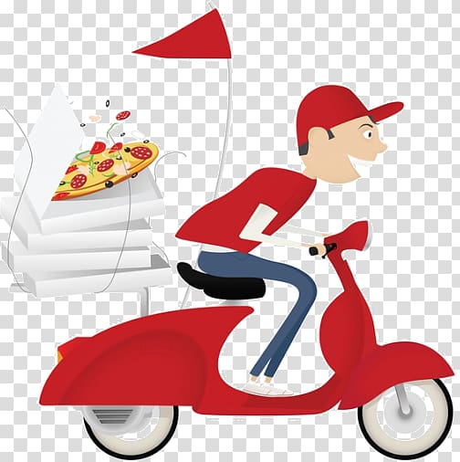 Pizza delivery Fast food Scooter, pizza transparent background PNG clipart