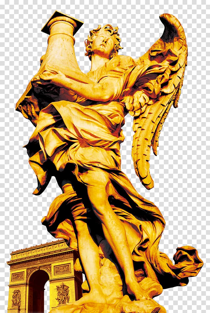 Ponte SantAngelo Sculpture Statue, Take angel sculpture vase transparent background PNG clipart