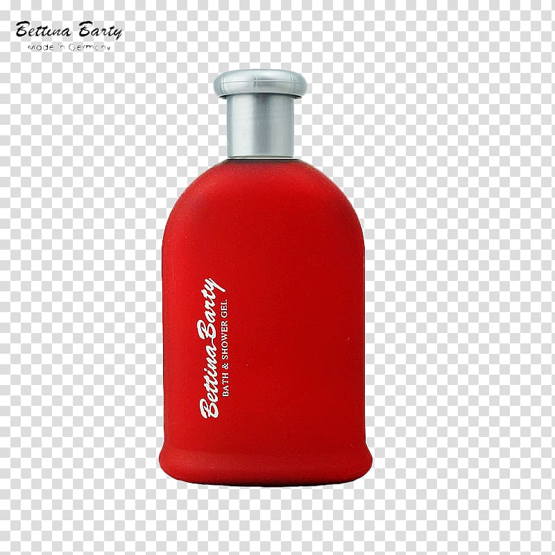Glass bottle Shampoo, Red frosted bottle Shampoo transparent background PNG clipart