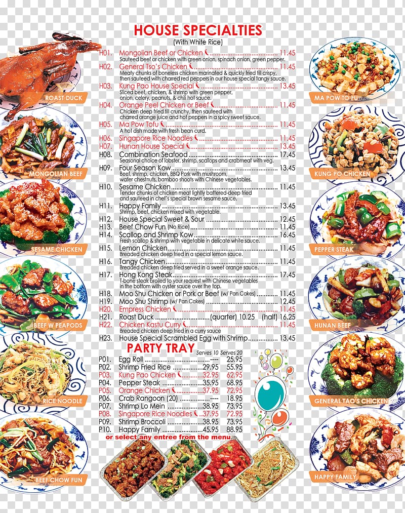 Vegetarian cuisine Chinese cuisine Buffet Lucky Star Chinese Restaurant Fast food, Menu transparent background PNG clipart