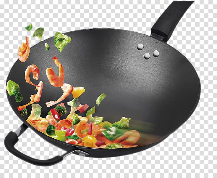 Wok Frying pan Cookware and bakeware Non-stick surface, Round about Gourmet Wok transparent background PNG clipart