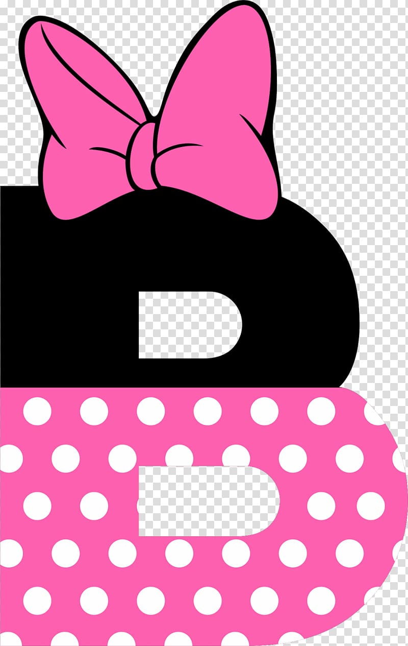 pink, white, and black illustration, Minnie Mouse Mickey Mouse Letter Alphabet, minnie mouse transparent background PNG clipart
