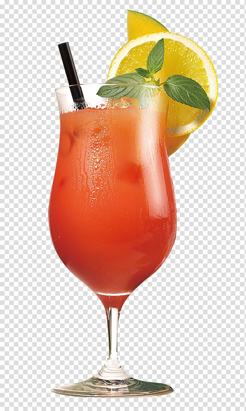 cocktail glass with lemon illustration, Cocktail Orange juice Sex on the Beach Martini, Fruit drinks transparent background PNG clipart