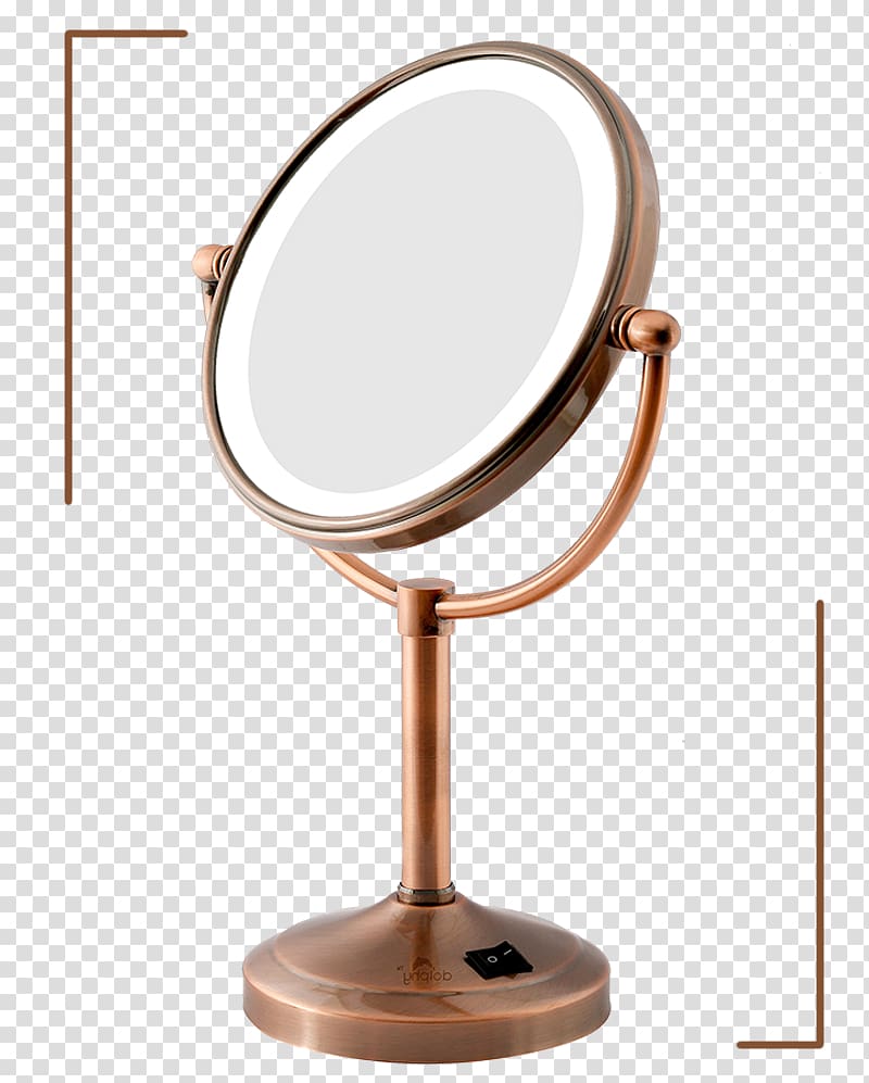 Mirror Magnifying glass Magnification Bronze Bathroom, mirror transparent background PNG clipart