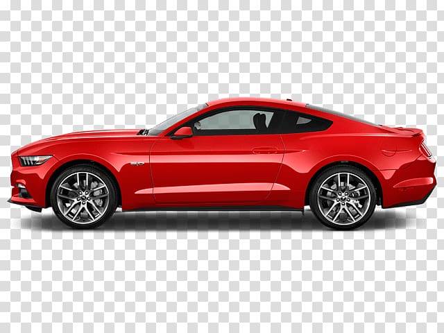 red Ford Mustang 5.0 coupe, Ford Mustang Sideview transparent background PNG clipart