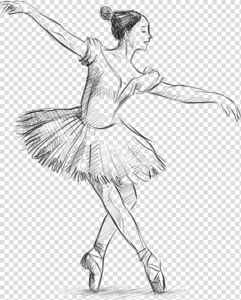 Ballet dancer, ink and watercolor illustration of russian ballerina. Dancing  girl, classical ballet. Swan lake vector art. Stock Vector | Adobe Stock