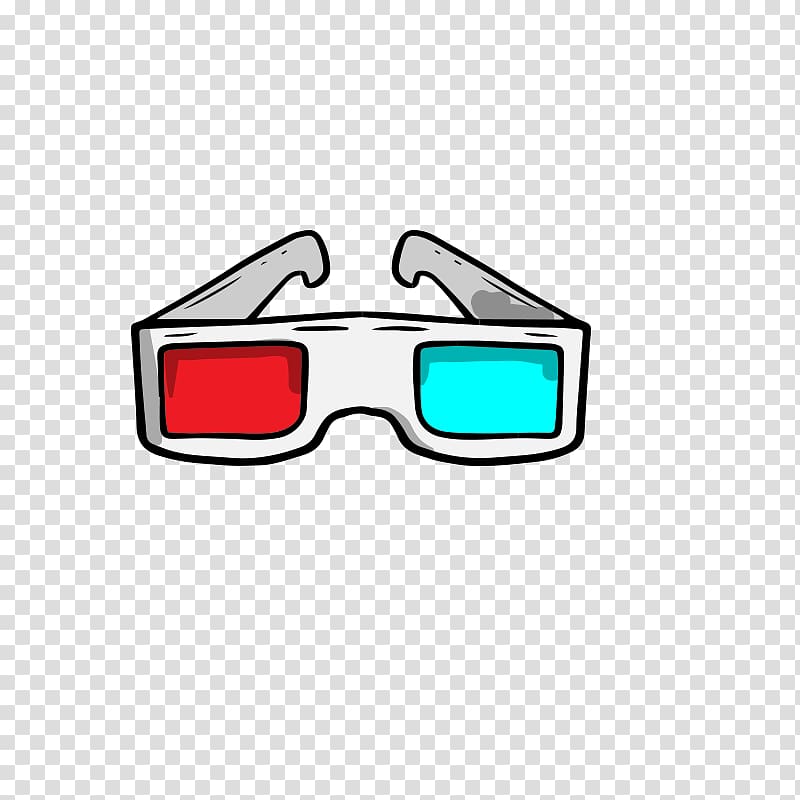 Glasses 3D film Cartoon, Cartoon sunglasses transparent background PNG clipart