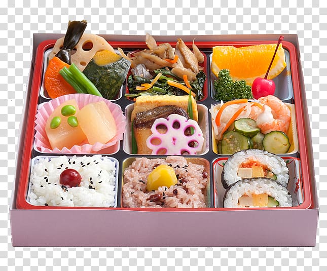 Bento California roll Makunouchi Osechi Ekiben, maneki transparent background PNG clipart