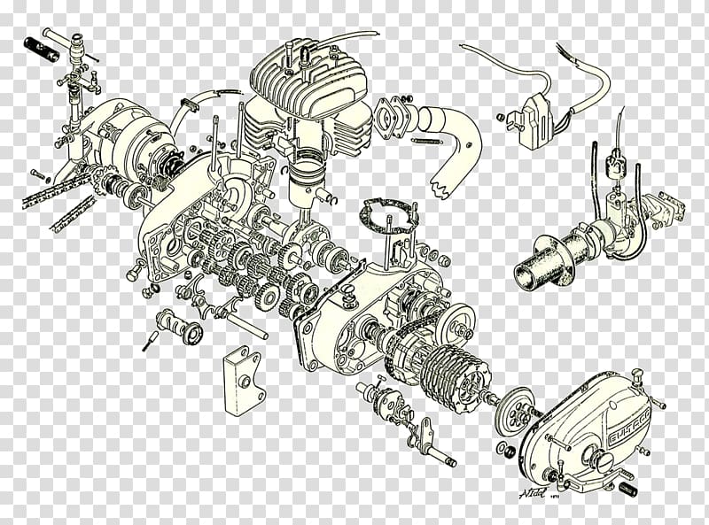 Motorcycle engine Motorcycle engine Exploded-view drawing Diagram, engine transparent background PNG clipart