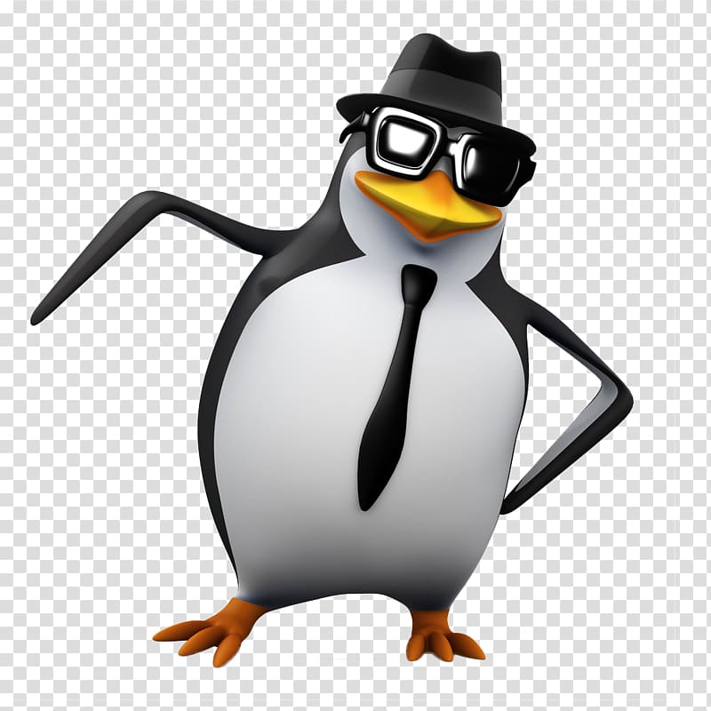 Three-dimensional space Cartoon Sunglasses, Penguin with sunglasses transparent background PNG clipart
