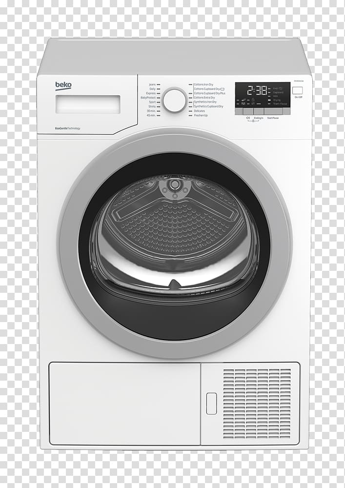 Clothes dryer Beko Select DSX83410W 8kg A++ Heat Pump Condenser Tumble Dryer Washing Machines Beko HII63402AT, tumble dryer transparent background PNG clipart