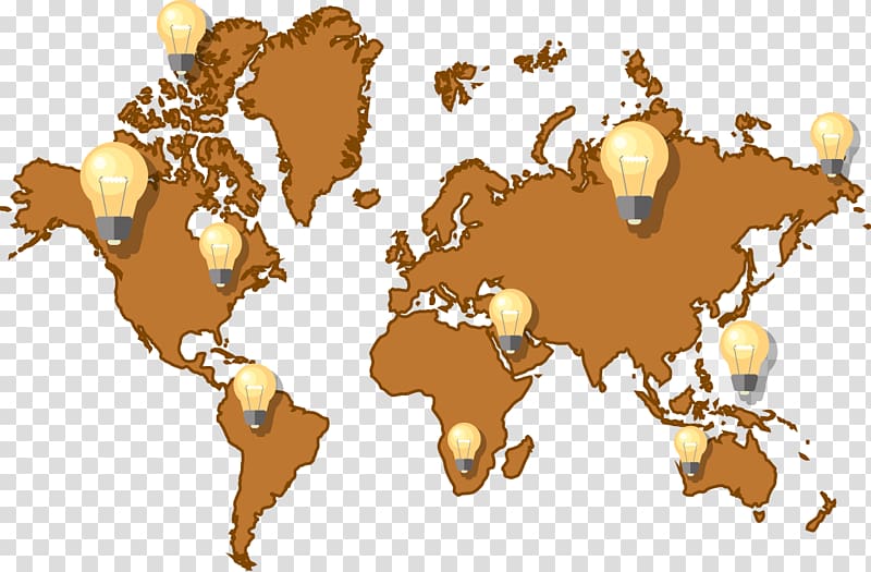 Globe World map, Creative bulb Earth map transparent background PNG clipart