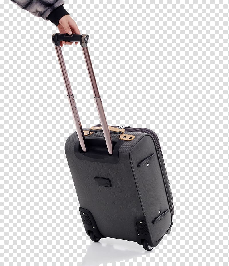 Hand luggage Baggage Suitcase Bag tag Travel, Black suitcase transparent background PNG clipart