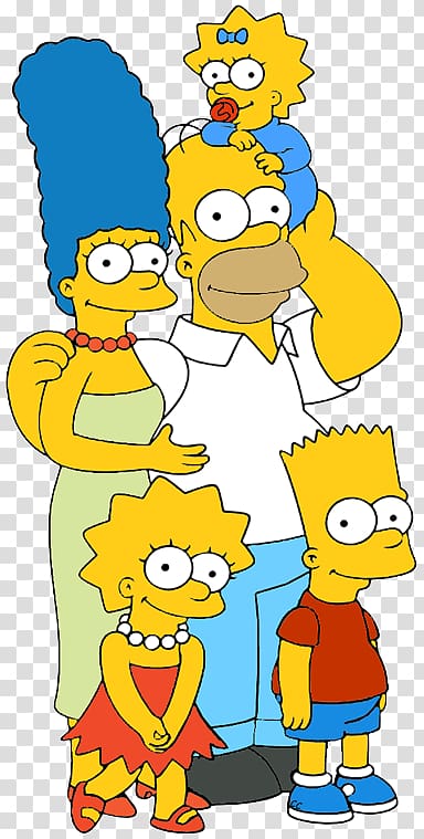 Homer Simpson Bart Simpson Marge Simpson Maggie Simpson Standee, Happy Family cartoon transparent background PNG clipart
