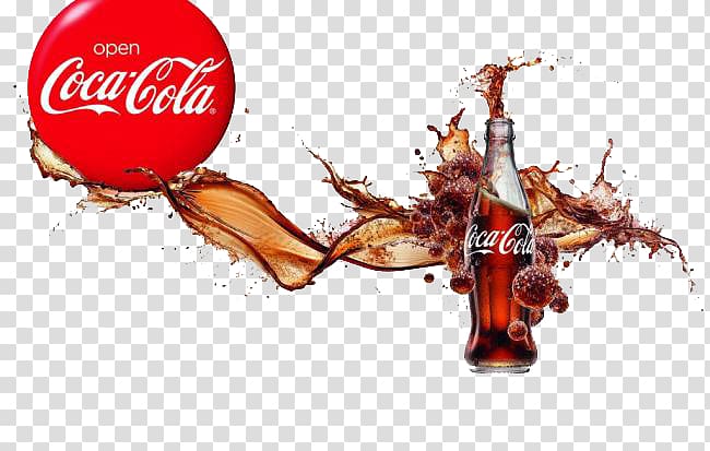 Coca-Cola glass bottle illustration, Coca-Cola Soft drink Diet Coke Pepsi, Coca-Cola Creative Advertising transparent background PNG clipart