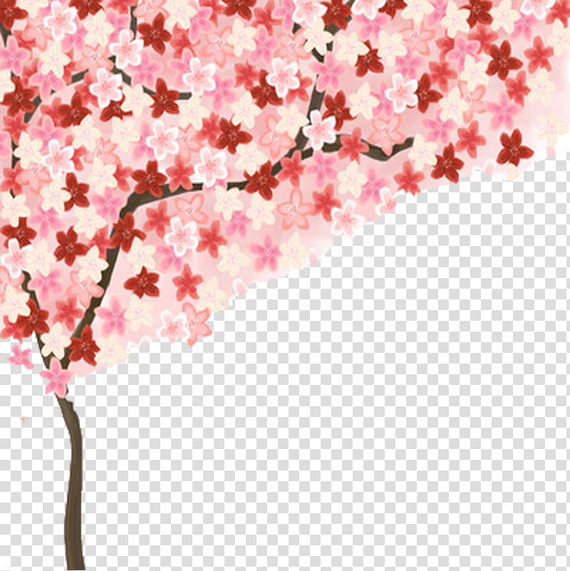 Paper Living room Wall , Dream hand-painted cherry trees buckle free material transparent background PNG clipart