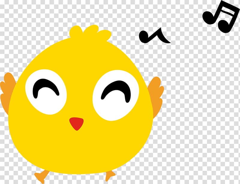 Chicken Cartoon Singing, Singing chick transparent background PNG clipart