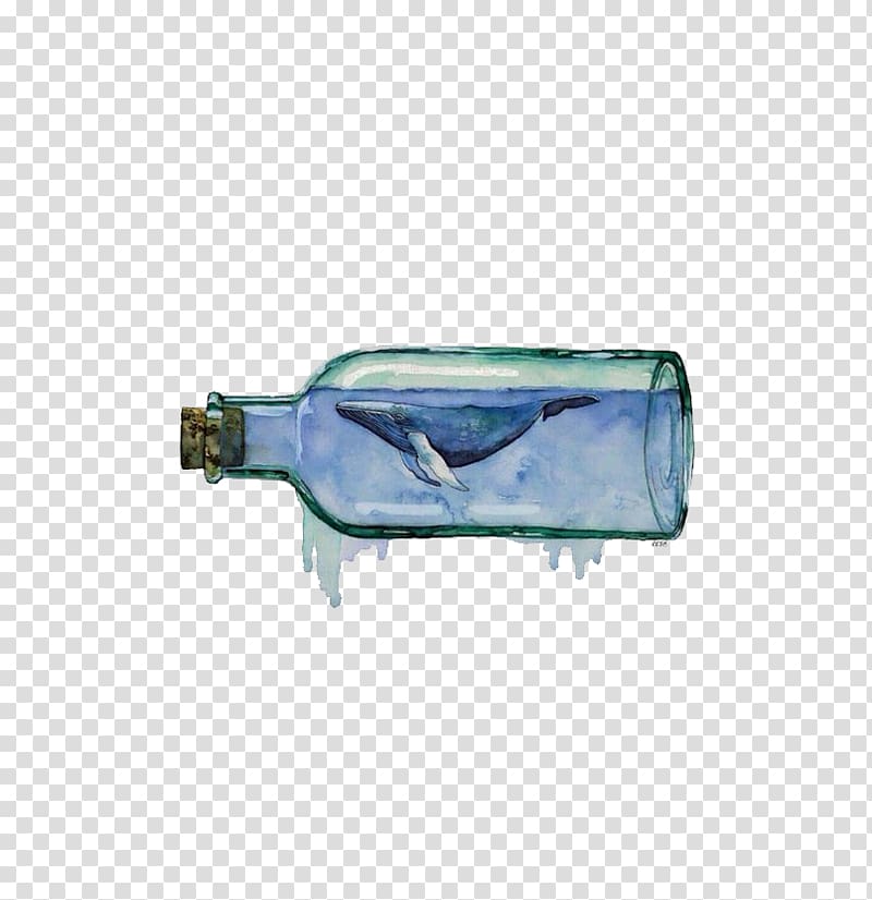 Paper Watercolor painting Printing Printmaking, Bottle dolphin transparent background PNG clipart