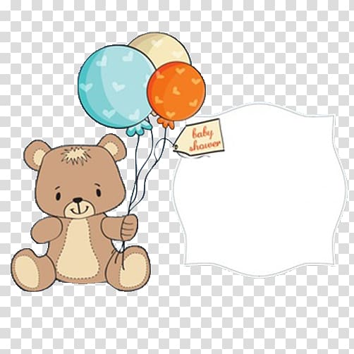 brown bear holding balloons illustration, Greeting card Child Illustration, Cute bear holding balloons transparent background PNG clipart