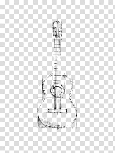 hand-painted guitar draft transparent background PNG clipart