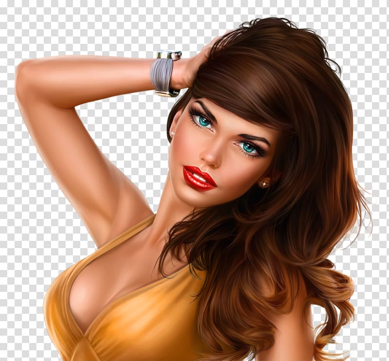 Drawing Woman Digital art, woman transparent background PNG clipart