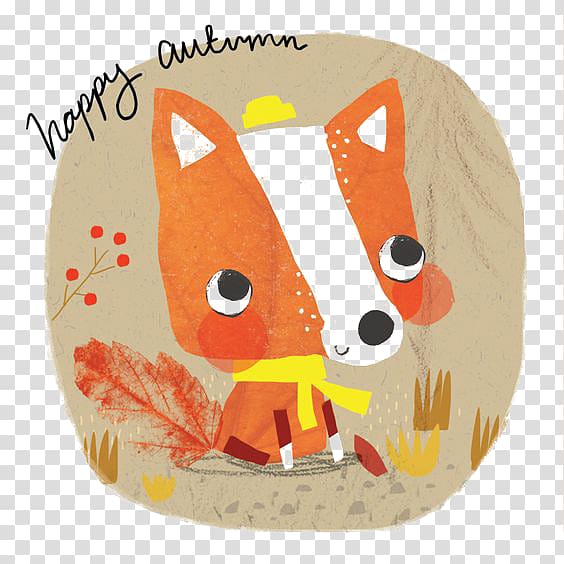 Illustrator Cartoon Drawing Illustration, Cute fox transparent background PNG clipart