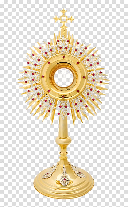 Monstrance Sacramental bread Brass Liturgická nádoba Altar, Corpus Christi transparent background PNG clipart