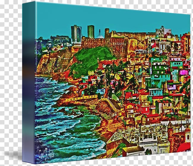 Old San Juan Oil painting Art Canvas, painting transparent background PNG clipart